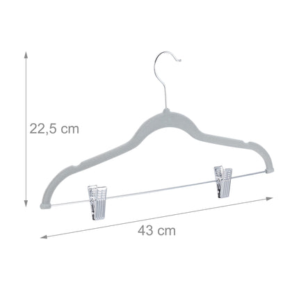 Cintres en velours avec pinces, lot de 12