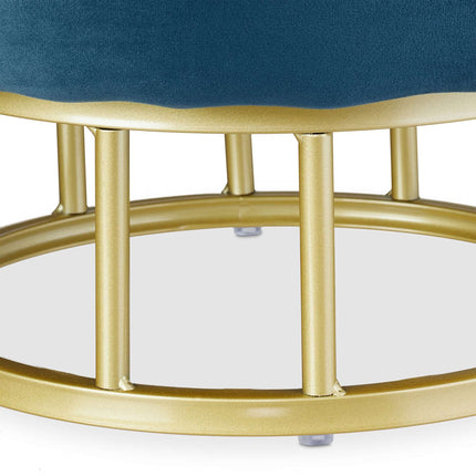 Velvet pouffe with storage space