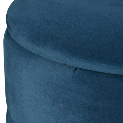 Velvet pouffe with storage space
