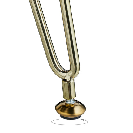 Tabouret en velours avec pieds dorés
