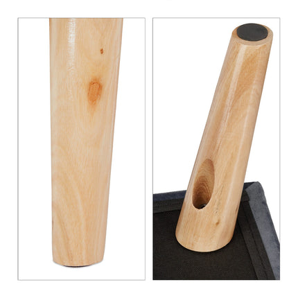 Tabouret en velours avec rangement
