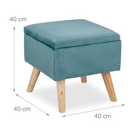 Tabouret en velours avec rangement