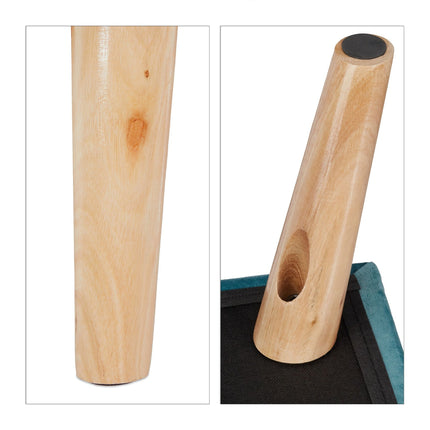 Tabouret en velours avec rangement