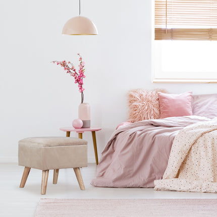 Tabouret en velours avec rangement