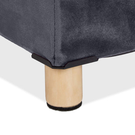Tabouret en velours avec plateau