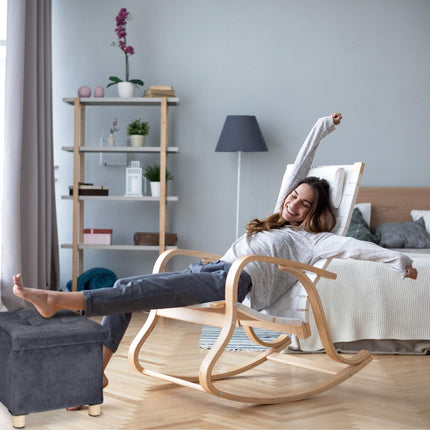 Tabouret en velours avec plateau