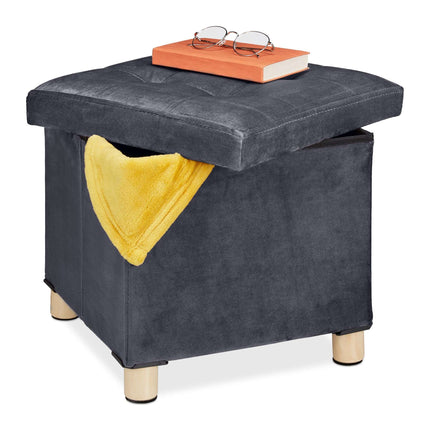 Tabouret en velours avec plateau
