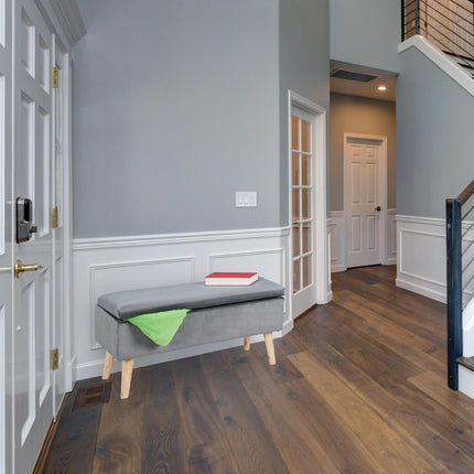 Banc de rangement en velours