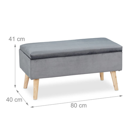 Banc de rangement en velours