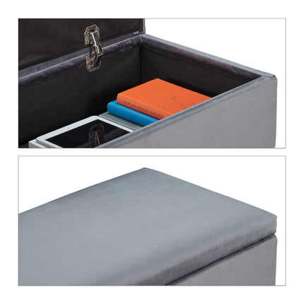 Banc de rangement en velours