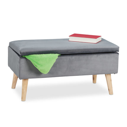 Banc de rangement en velours