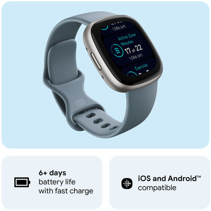 Versa 4, Wasserfallblau/Platin
