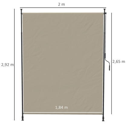 Senkrecht ausfahrbare Markise, 200x292 cm, Sandfarbe
