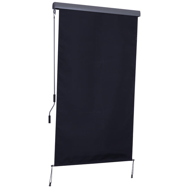Balkonmarkise – Polyester Aluminium, 120x200cm, Windschutz