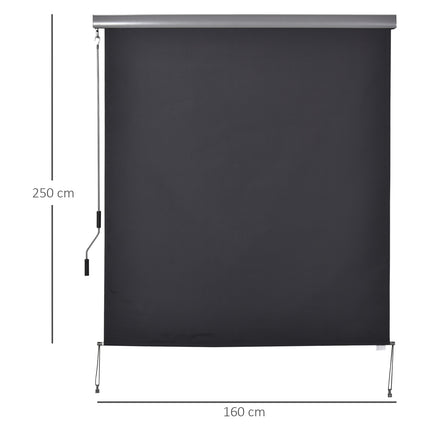 Balcony Awning Wind & Privacy Screen, Hand Crank, 160x250Cm
