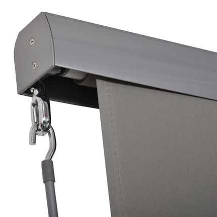 Balcony Awning Screen - Wind Protection & Privacy, Grey, 140x250 cm
