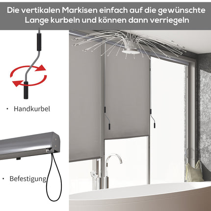 Balcony Awning Wind & Privacy Screen, Grey, 160x250cm