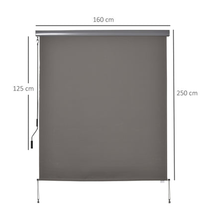 Balcony Awning Wind & Privacy Screen, Grey, 160x250cm