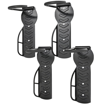 Lot de 4 supports muraux verticaux pour vélos avec capacité de charge de 30 kg, support mural pliable pour 4 vélos, support de vélo pour vélos de course, suspension de vélo électrique VTT pour garage, noir Aosom