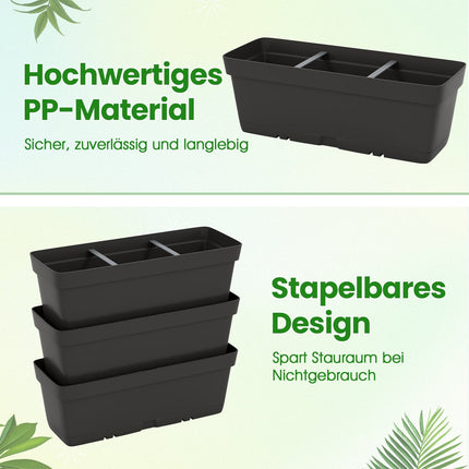 Sada vertikálních truhlíků s drenáží, 6 černých boxů