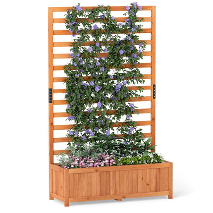 Vertical Spruce Planter Box with Trellis & Drainage
