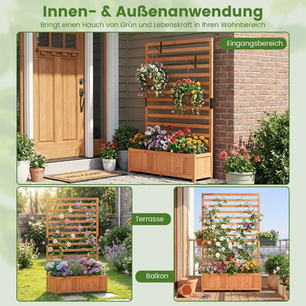 Vertical Spruce Planter Box with Trellis & Drainage