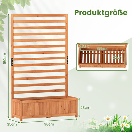 Vertical Spruce Planter Box with Trellis & Drainage