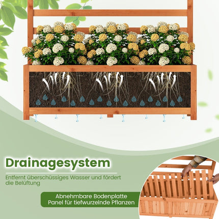 Vertical Spruce Planter Box with Trellis & Drainage