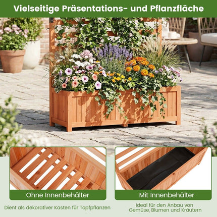 Vertical Spruce Planter Box with Trellis & Drainage