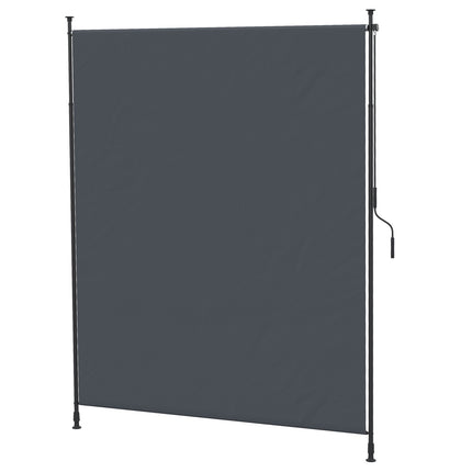 Vertikalmarkise 200x292 cm, verstellbares graues Aluminium