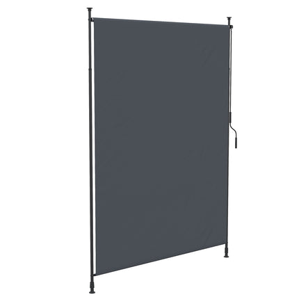 Vertikalmarkise 200x292 cm, verstellbares graues Aluminium