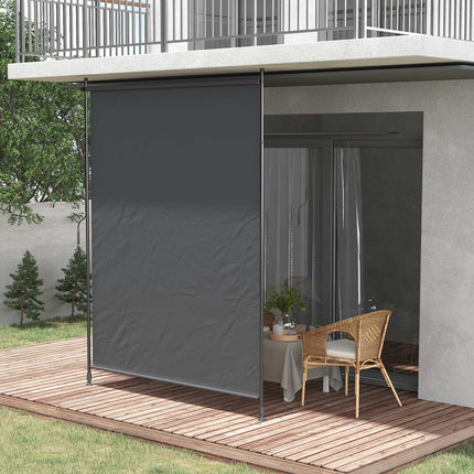 Vertikalmarkise 200x292 cm, verstellbares graues Aluminium