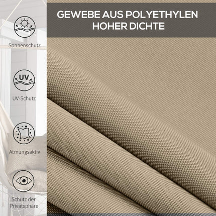 Beiger Verdunkelungs-Rollladen für den Außenbereich, 183 x 185 cm, Sichtschutz
