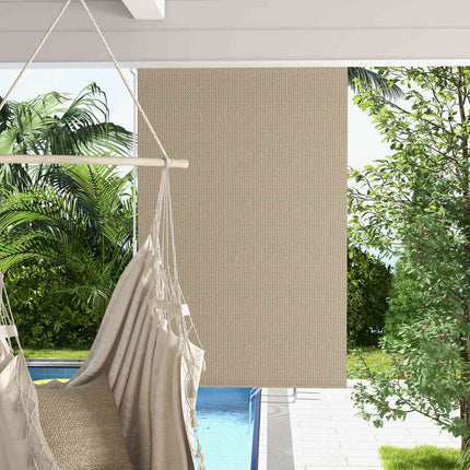Roller blind for outdoor use, Blackout Privacy Screen, 120x185 cm, Beige