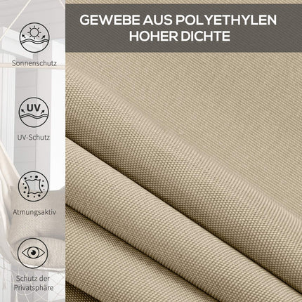 Roller blind for outdoor use, Blackout Privacy Screen, 120x185 cm, Beige