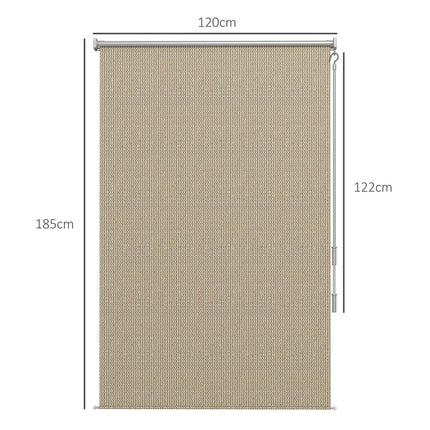 Roller blind for outdoor use, Blackout Privacy Screen, 120x185 cm, Beige