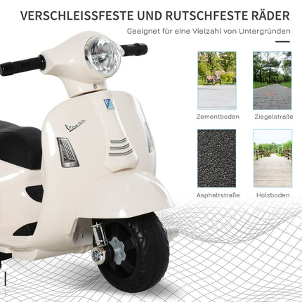Electric children's motorcycle, 18-36 months, LED lights, white