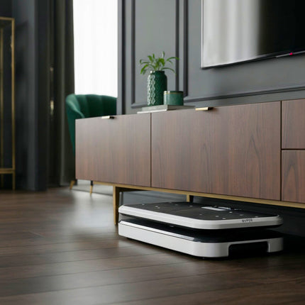 Vibrationsplatte mit Liegestützgriffen, Bluetooth, 5 Programmen