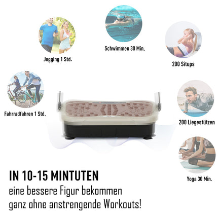 Vibrationsplatte Fitnesstrainer mit LED-Display und Band