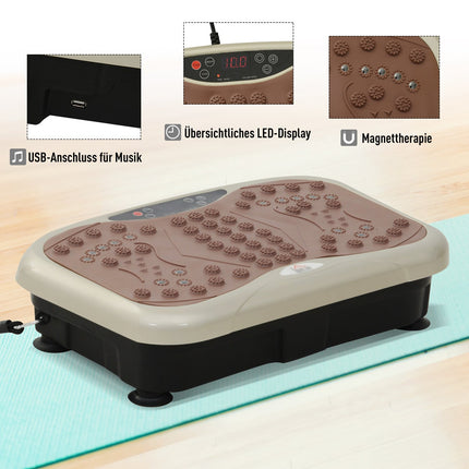 Vibrationsplatte Fitnesstrainer mit LED-Display und Band