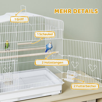 Vintage Bird Cage for Small Birds, 46.5 x 36 x 59 cm