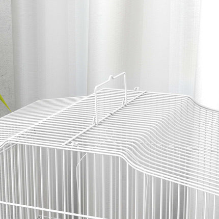 Vintage Bird Cage for Small Birds, Steel & Wood, 46.5x36x59 cm