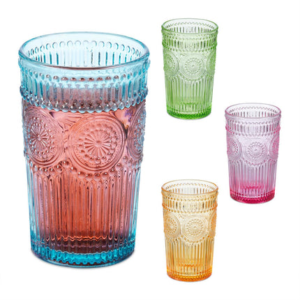 Vintage skleněné sklenice, sada 4 ks – elegantní design