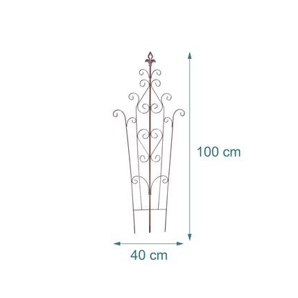 Gartenrankgitter aus Vintage-Metall, Fleur-de-Lis-Spitze, kompakt