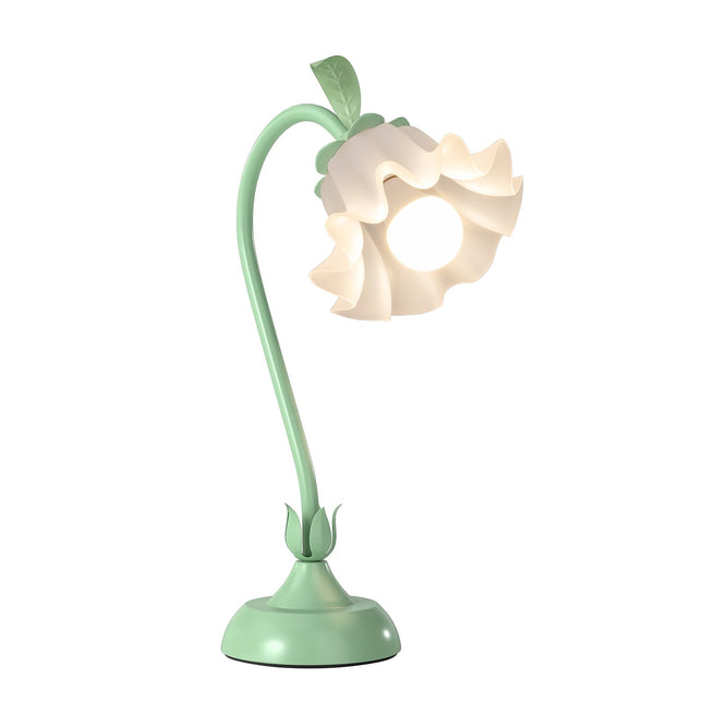 Vintage Nachttischlampe mit Maiglöckchenschirm