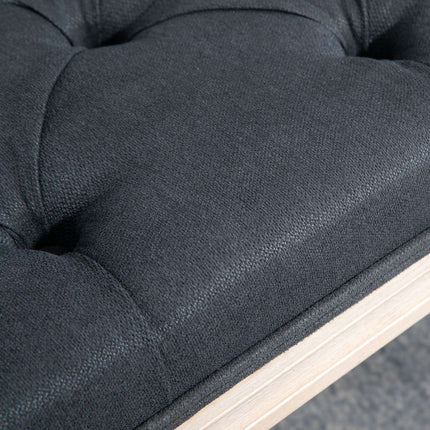 Dunkelgraue Polsterbank - 80x40x43 cm, Leinen, 120 kg Tragkraft