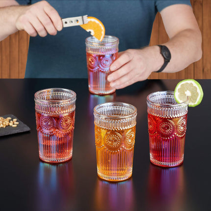 Vintage drinking glasses 4-pack