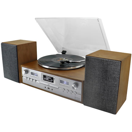 Vinyl-CD-Radio-System mit Bluetooth, Retro-Stil der 70er Jahre