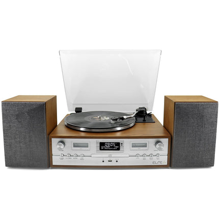 Vinyl-CD-Radio-System mit Bluetooth, Retro-Stil der 70er Jahre