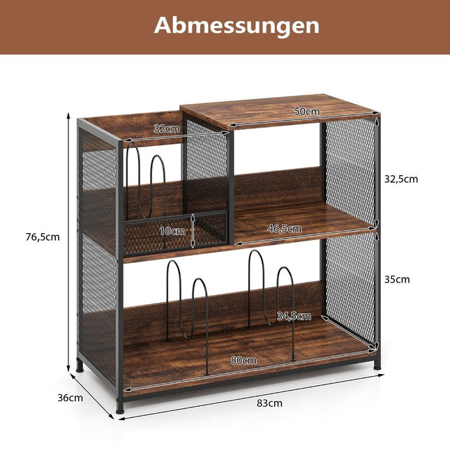 Schallplattenständer, 3-stöckig, fasst 300 Alben, abnehmbare Teiler